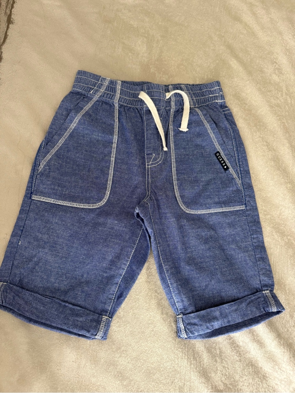 Guess Blue Chambray Pull-On Kids Shorts